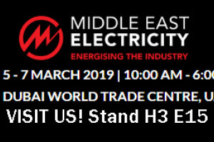 Saremo presenti alla fiera di Dubai “Middle East Electricity” 2019